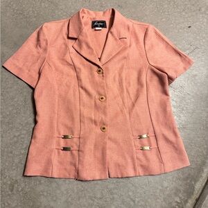 Sweet suit coral Short-Sleeve Blazer Jacket